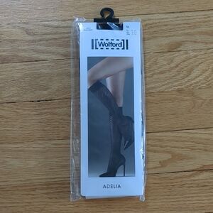 Wolford Adelia Sheer Black Knee-Highs
